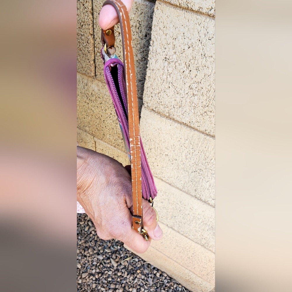 Fossil Multicolor Stripes Birds Wristlet Wallet - image 3